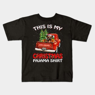 This Is My Christmas Pajama Shirt Boxer Truck Tree Kids T-Shirt